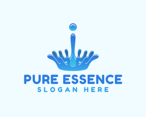 Pure - Blue Water Splash logo design