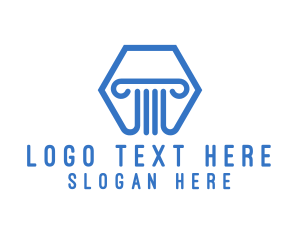 Land Developer - Hexagon Pillar Column logo design