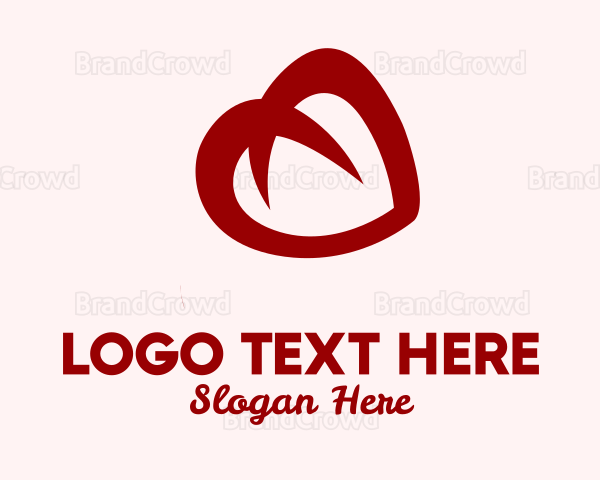 Red Heart Drawing Logo