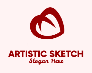Drawing - Red Heart Drawing logo design