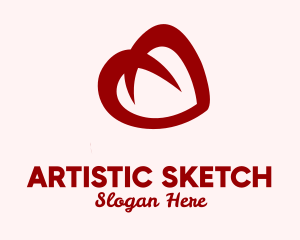 Red Heart Drawing logo design