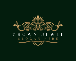 Elegant Floral Crown logo design