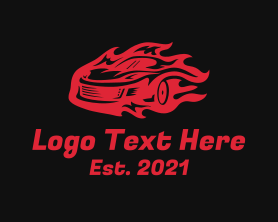 Auto - Red Flame Car logo design