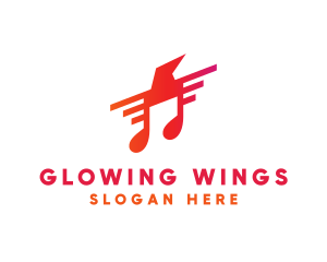 Song Note Wing logo design