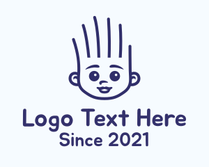 School - Cute Kid Face logo design