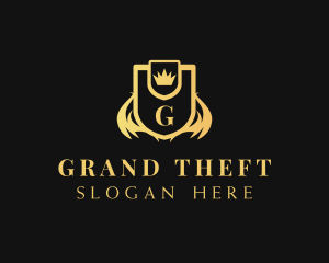 Regal - Golden Crown Shield logo design