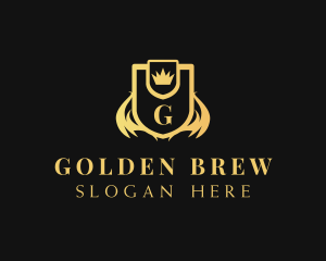 Golden Crown Shield logo design