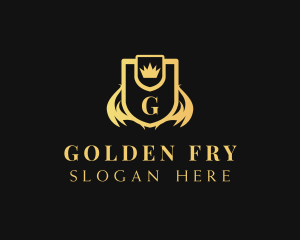 Golden Crown Shield logo design