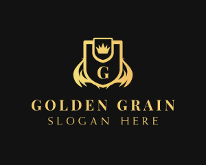 Golden Crown Shield logo design