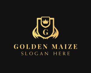 Golden Crown Shield logo design