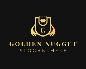 Golden Crown Shield logo design