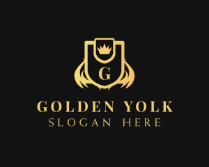 Golden Crown Shield logo design