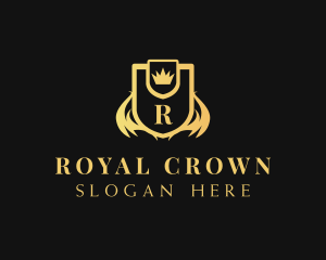 Golden Crown Shield logo design