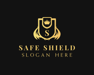 Golden Crown Shield logo design