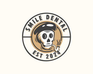 Smoking Pipe Skull Logo