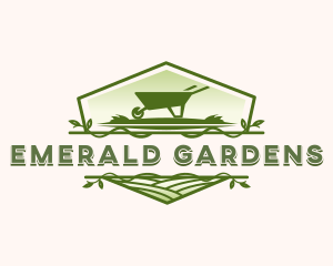 Wheelbarrow  Lawn Garden logo design