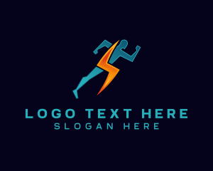 Generator - Running Lightning Human logo design