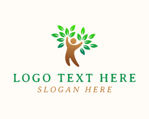 Healthy - Eco Human Tree logo design