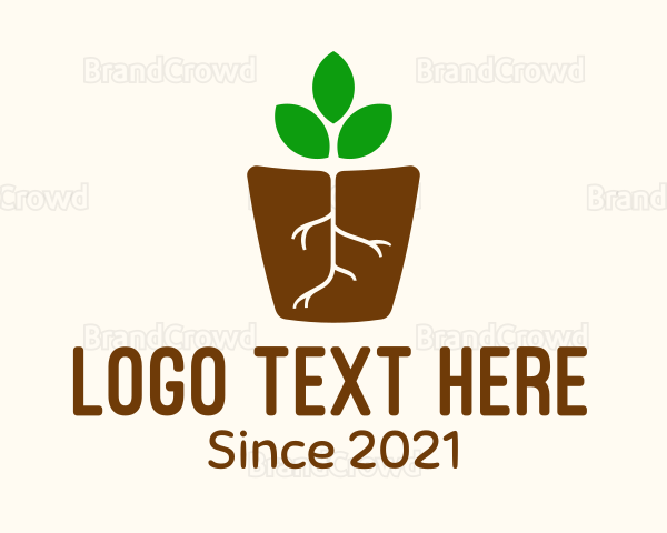 Root Pot Plant Logo