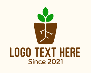 Tree Planting - Root Pot Plant logo design