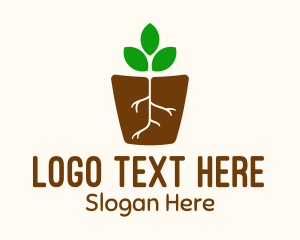 Root Pot Plant Logo