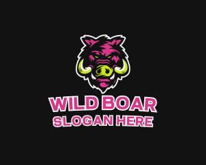 Wild Boar Animal logo design