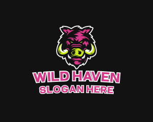 Wild Boar Animal logo design