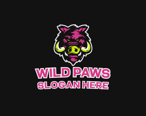 Wild Boar Animal logo design