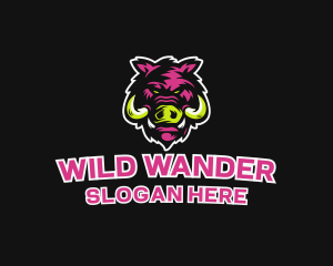 Wild Boar Animal logo design