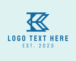 Direction - Modern Arrow Letter K logo design