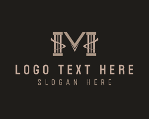 Pillar Column Letter M Logo