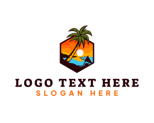 Palm Springs - Beach Sunset Vacation logo design