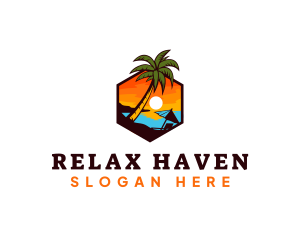 Vacation - Beach Sunset Vacation logo design