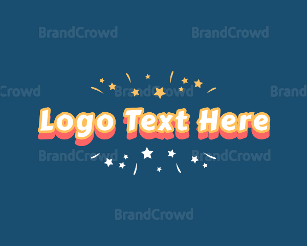 Party Fireworks Wordmark Logo