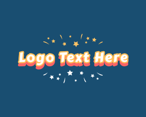 White - Party Fireworks Wordmark logo design