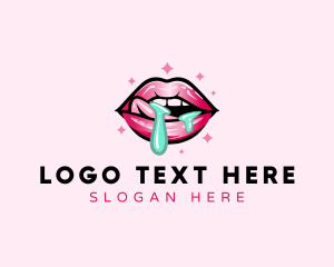 Glossy - Sexy Lips Adult logo design