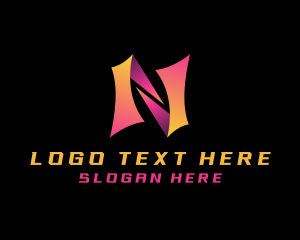 Letter N - Geometric Cyber Tech logo design