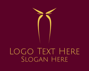 Letter X - Minimalist Golden Butterfly logo design
