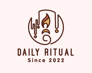 Spiritual Candle Flame logo design