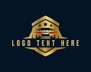 Gold - Car Garage Shield logo design