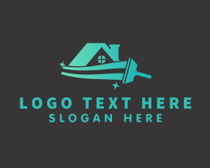 Teal - Cleaning Squeegee House logo design