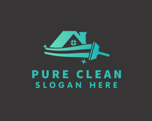 Cleaning Squeegee House logo design