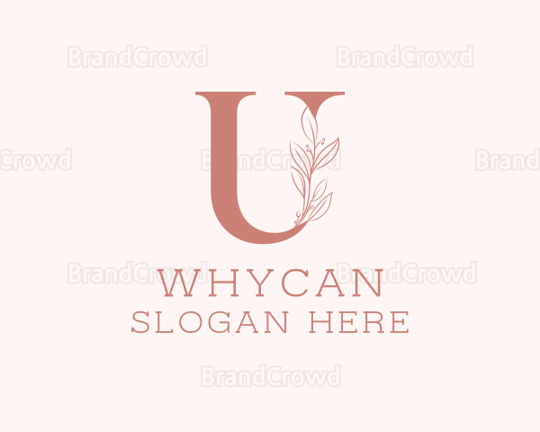 Elegant Leaves Letter U Logo