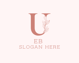 Wedding - Elegant Leaves Letter U logo design