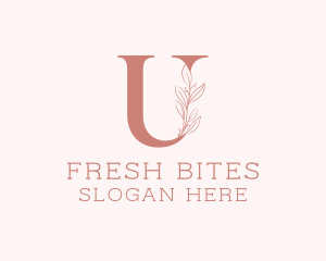 Beauty Wellness - Elegant Leaves Letter U logo design