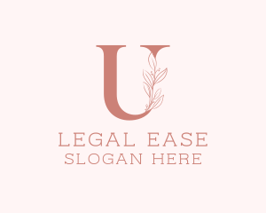 Letter U - Elegant Leaves Letter U logo design