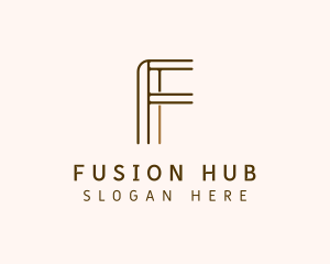 Modern Business Letter F logo design