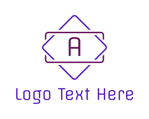 Neon Light - Neon Purple A Emblem logo design
