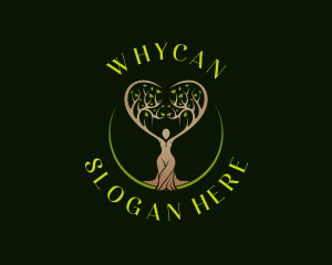 Nature Heart Woman Logo