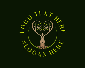 Environmental - Nature Heart Woman logo design